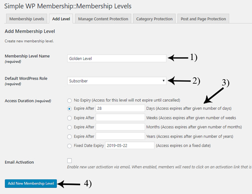 creating-SWPM-membership-levels